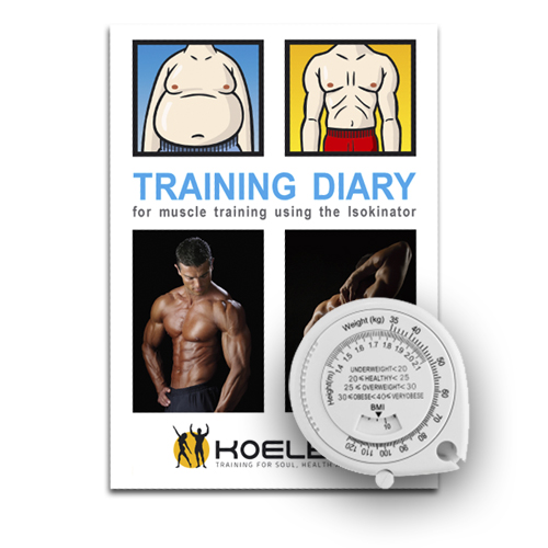 Set with measuring tape and training diary